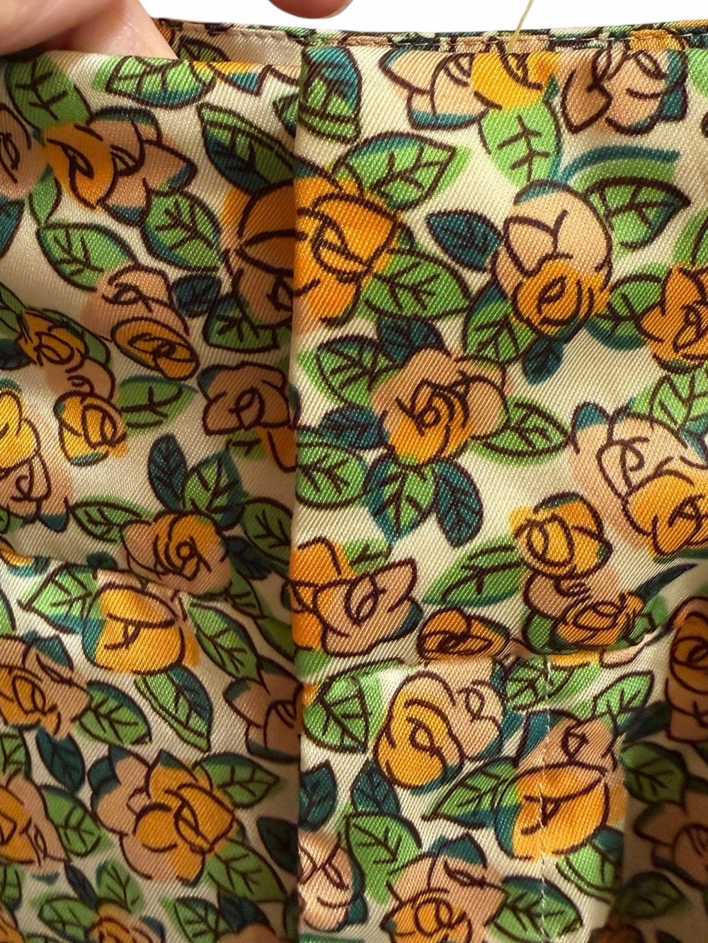 Zara Wide Leg Ditsy Floral Silky Tie Waist Pants Size Large Palazzo Trousers - Picture 4 of 12